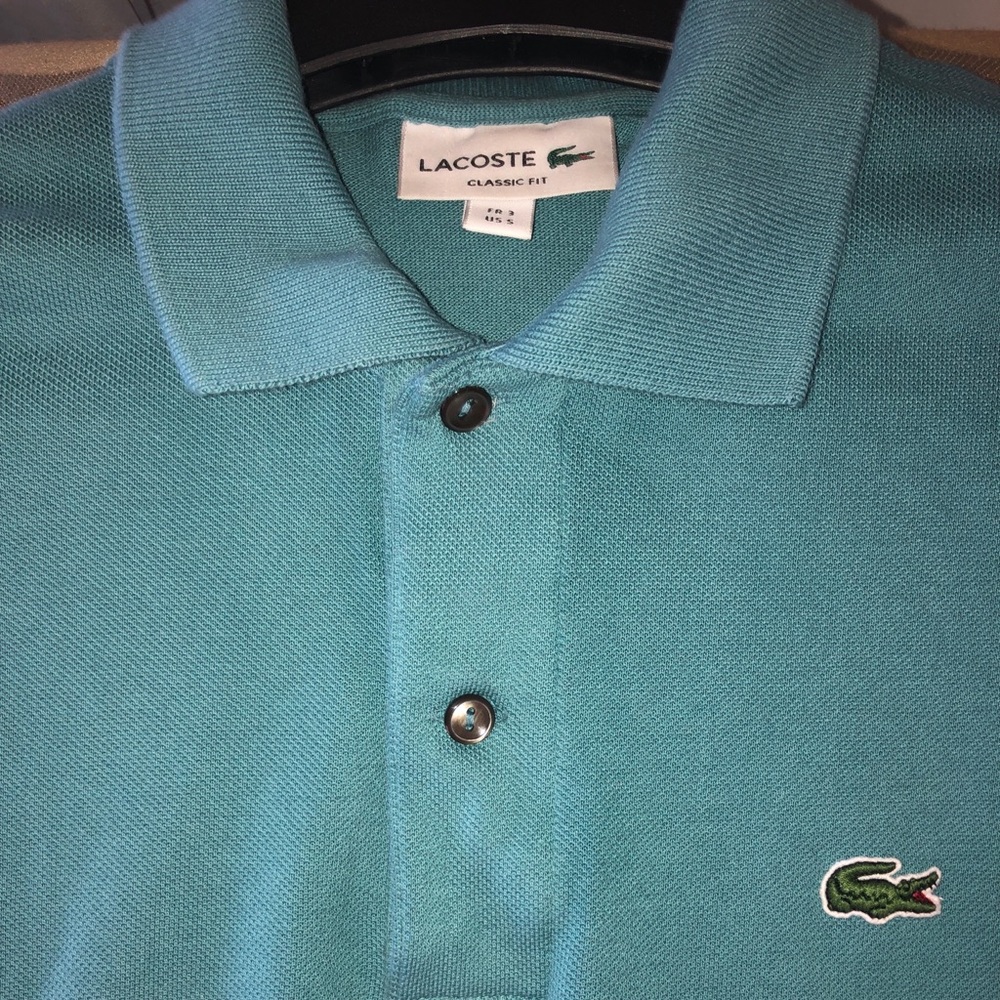 Men’s Lacoste pique polo.